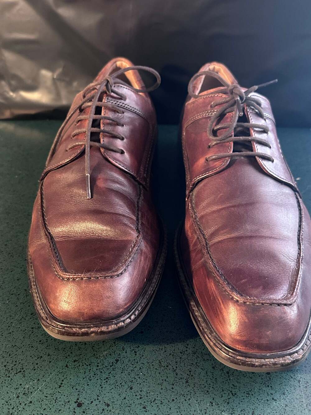 ECCO Holton Amber Brown Leather Oxford Lace Up Dress Shoes Mens Sz EU 47 / US 13